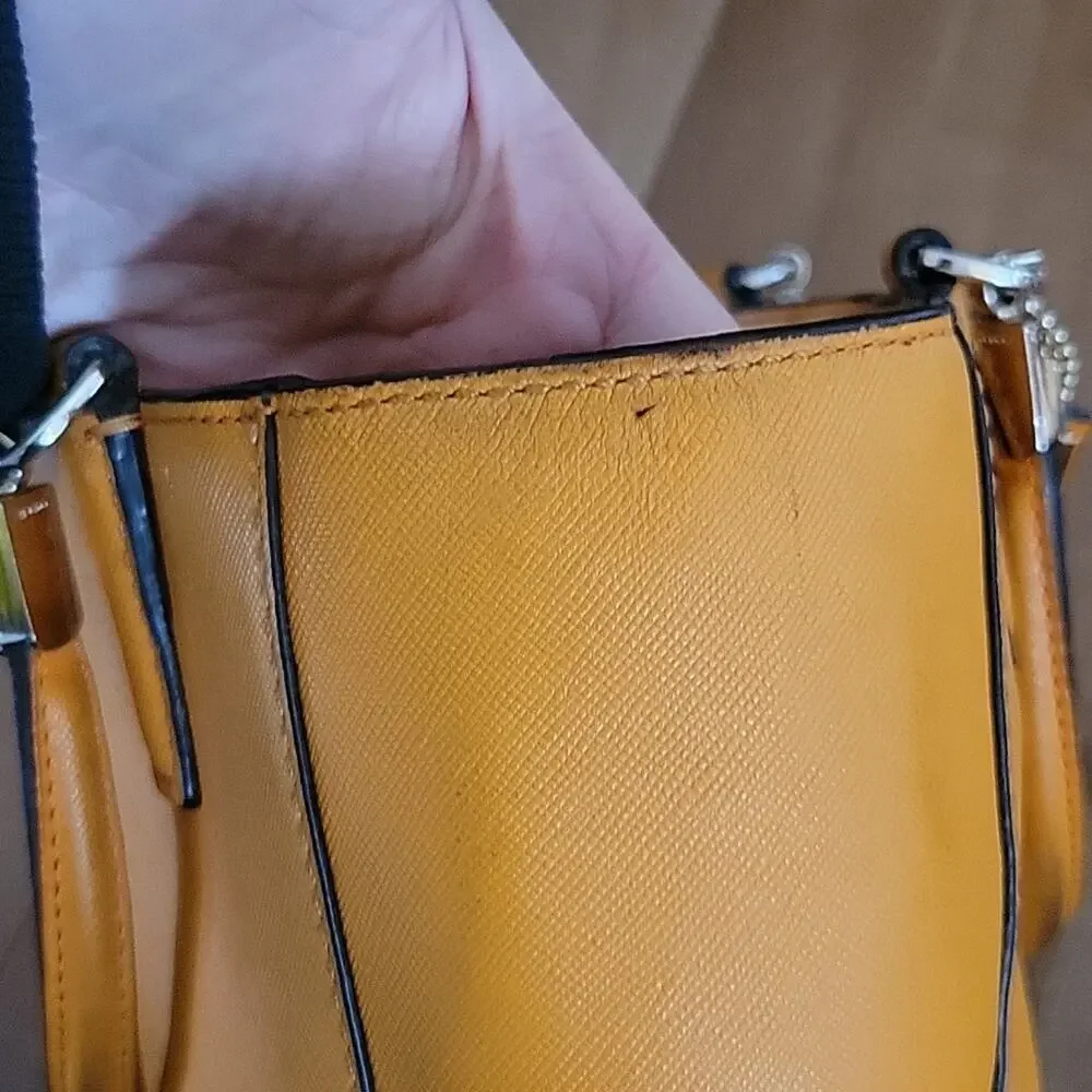 Coach Madison Saffiano Leather Mini North‎ South Tote (F29001) Mandarin Orange